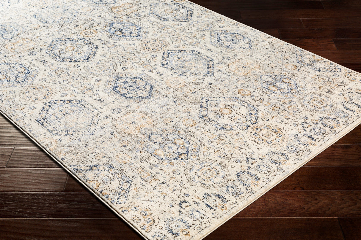 Surya Indigo Igo-2308 Bright Blue, Navy, Tan, Charcoal Rugs.