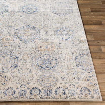 Surya Indigo Igo-2308 Bright Blue, Navy, Tan, Charcoal Area Rug