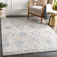 Surya Indigo Igo-2308 Bright Blue, Navy, Tan, Charcoal Area Rug