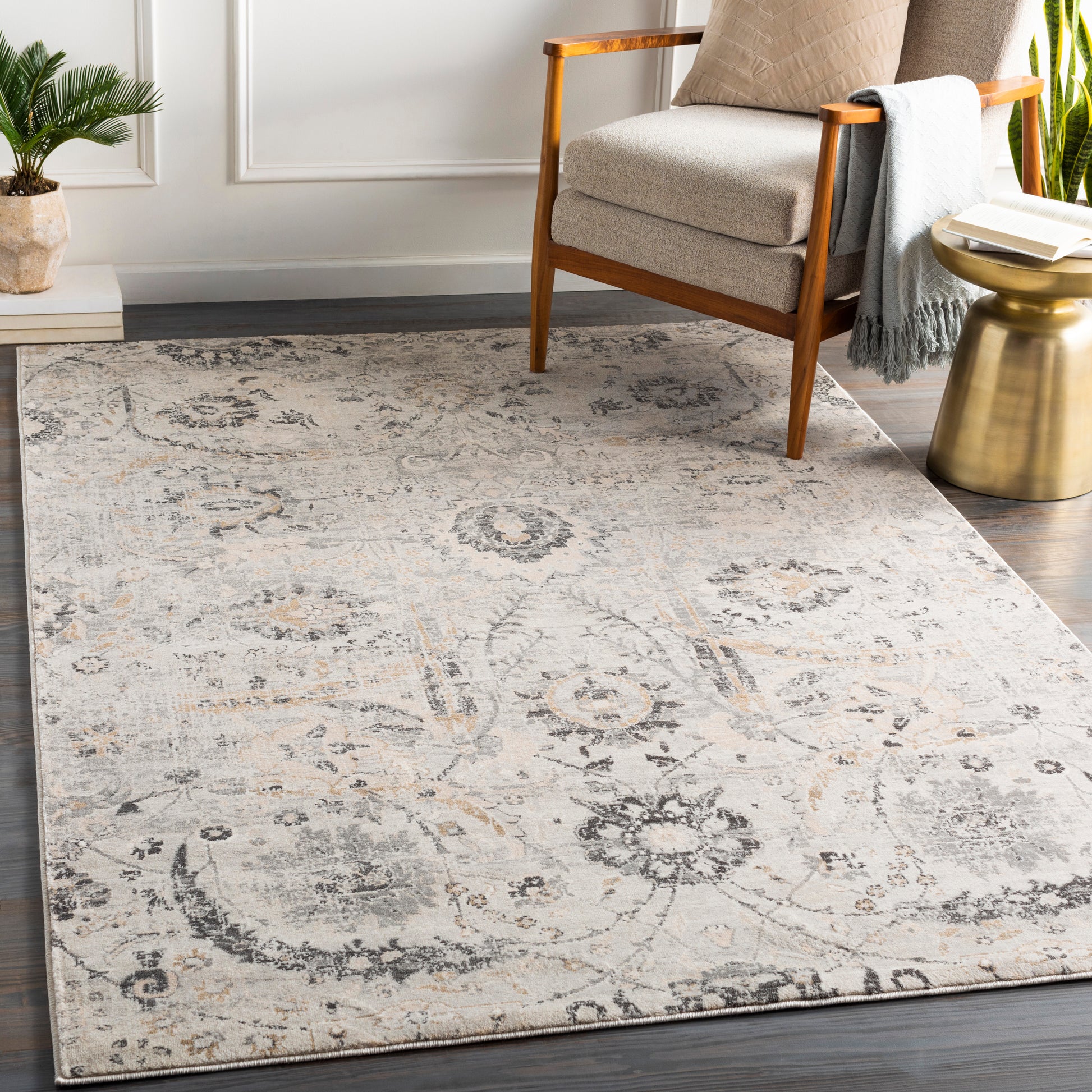 Surya Indigo Igo-2318 Charcoal, Tan, Black, Beige Area Rug