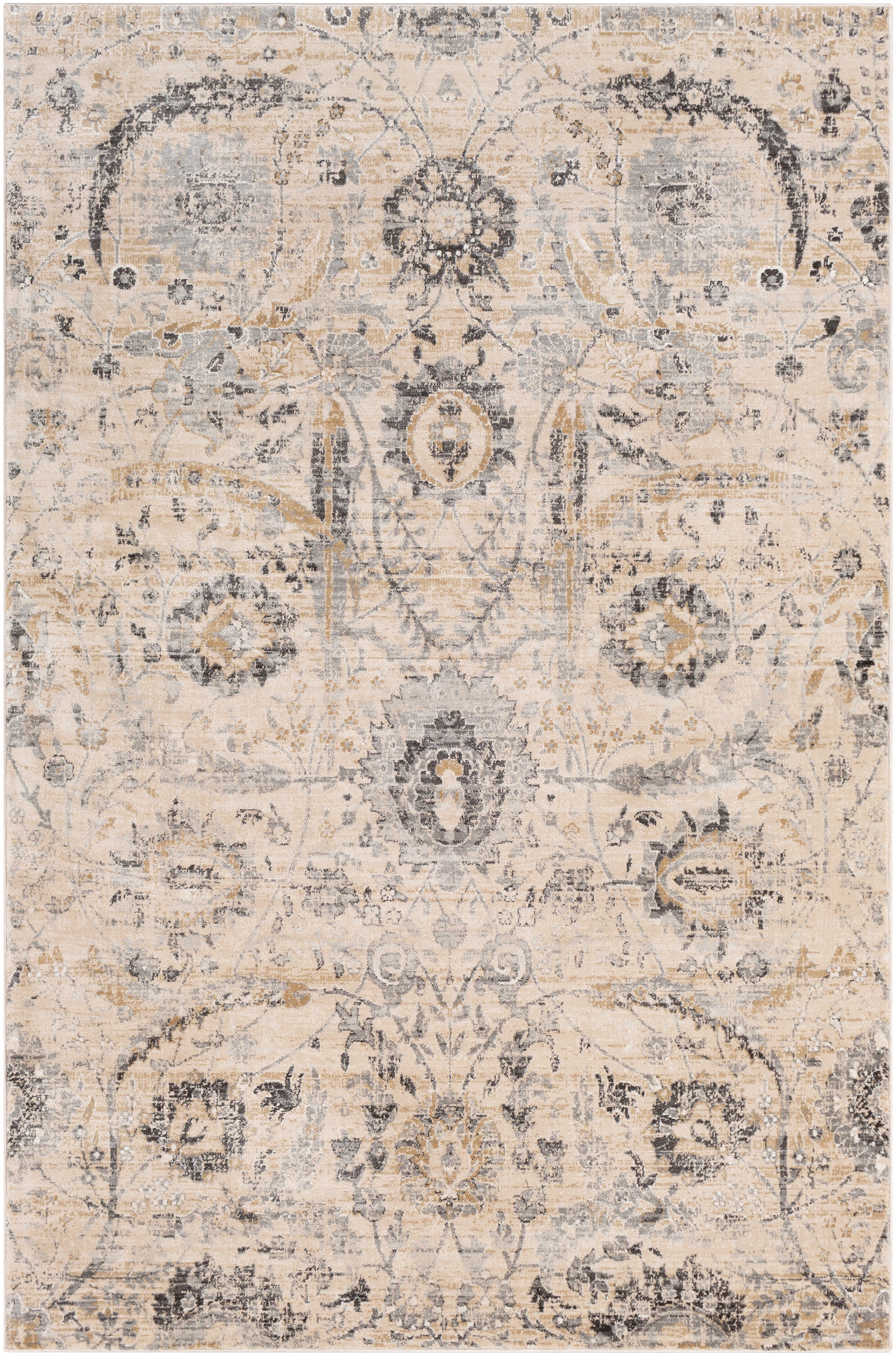 Surya Indigo Igo-2319 Charcoal, Beige, Black, Medium Gray Area Rug