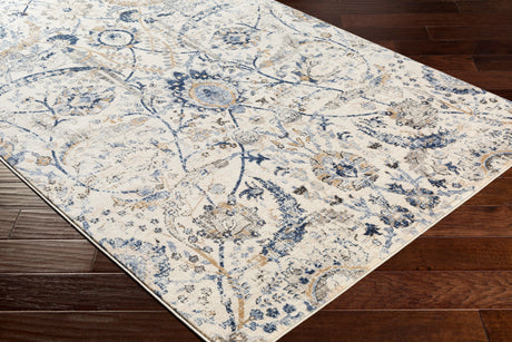 Surya Indigo Igo-2320 Bright Blue, Navy, Tan, Medium Gray Rugs.