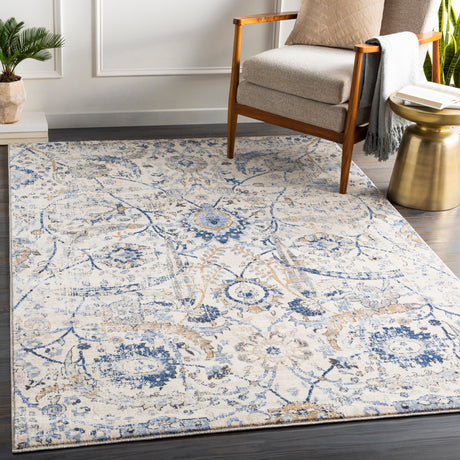 Surya Indigo Igo-2320 Bright Blue, Navy, Tan, Medium Gray Rugs.