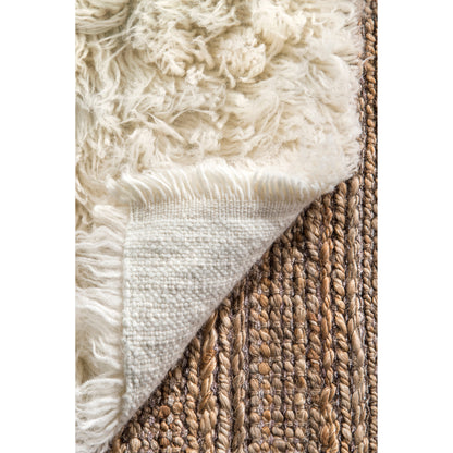 Nuloom Genuine Greek Flokati Nge3561A Natural Area Rug