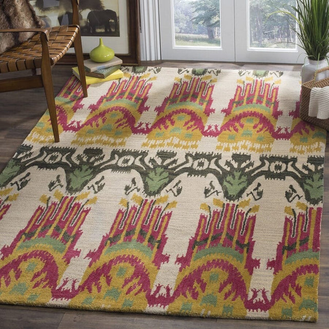 Safavieh Ikat Ikt464A Beige / Yellow Rugs.