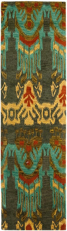 Safavieh Ikat Ikt464B Olive / Gold Rugs.