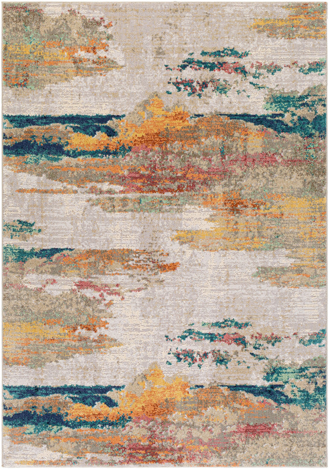 Surya Illusions Ils-2302 Cream, Light Gray, Medium Gray, Saffron Rugs.