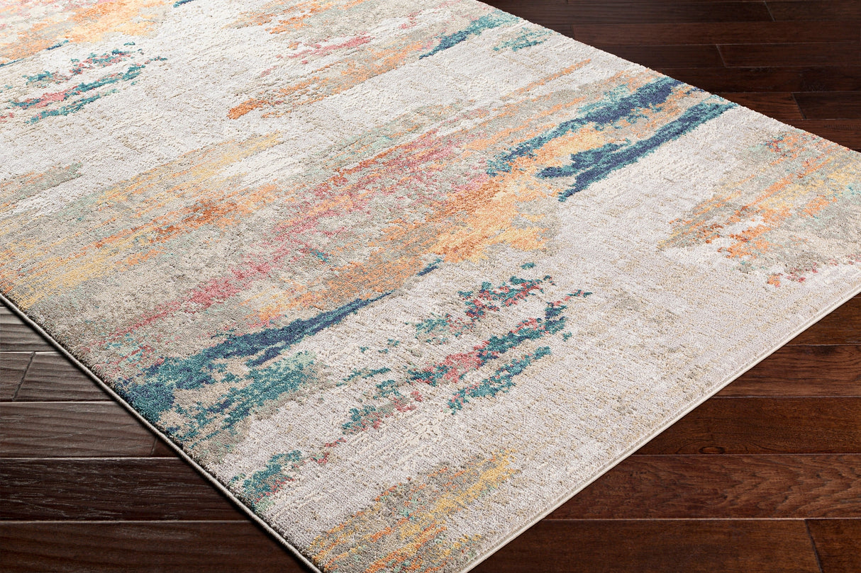 Surya Illusions Ils-2302 Cream, Light Gray, Medium Gray, Saffron Rugs.