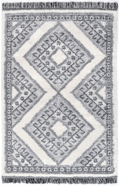 Nuloom Aviana Tribal Trellis Nav2933A Gray Area Rug