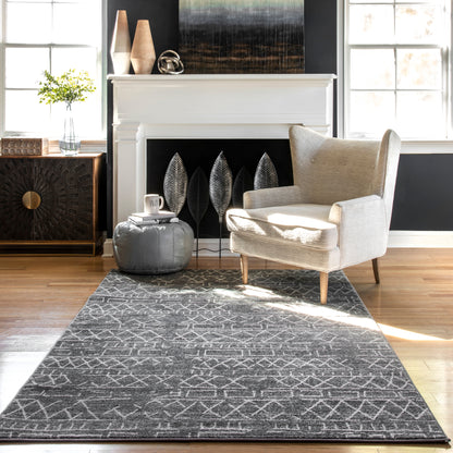 Nuloom Bexley Banded Tribal Nbe1452C Gray Area Rug