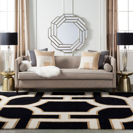 Surya Intermezzo Ine-1000 Black, Cream, Tan Rugs.