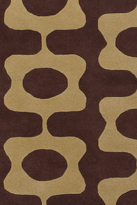 Chandra Inhabit Inh21600 Dark Brown Geometric Area Rug