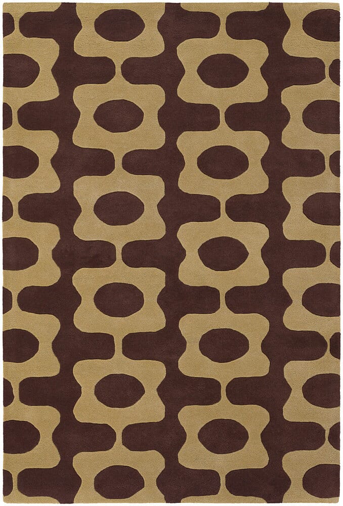 Chandra Inhabit Inh21600 Dark Brown Geometric Area Rug