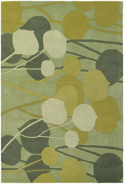 Chandra Inhabit Inh21603 Sea Green Geometric Area Rug