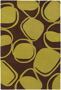 Chandra Inhabit Inh21604 Dark Brown Geometric Area Rug