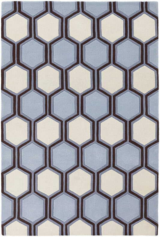 Chandra Inhabit Inh21611 Light Blue Geometric Area Rug