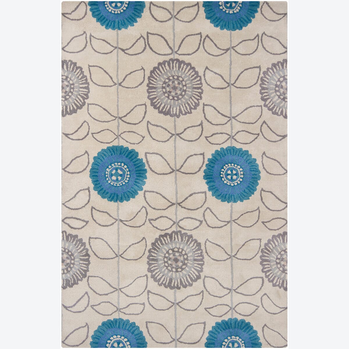 Chandra Chancery Int-13408 Blue Floral / Country Area Rug