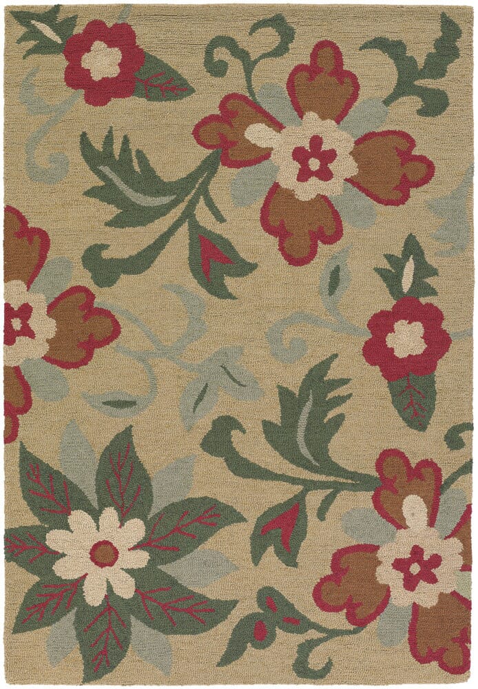 Chandra Basinghall Int-13478 Green Floral / Country Area Rug