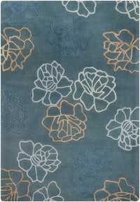 Chandra Basinghall Int-30011 Blue Floral / Country Area Rug