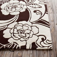 Chandra Int Int-30072 Brown / White Floral / Country Area Rug
