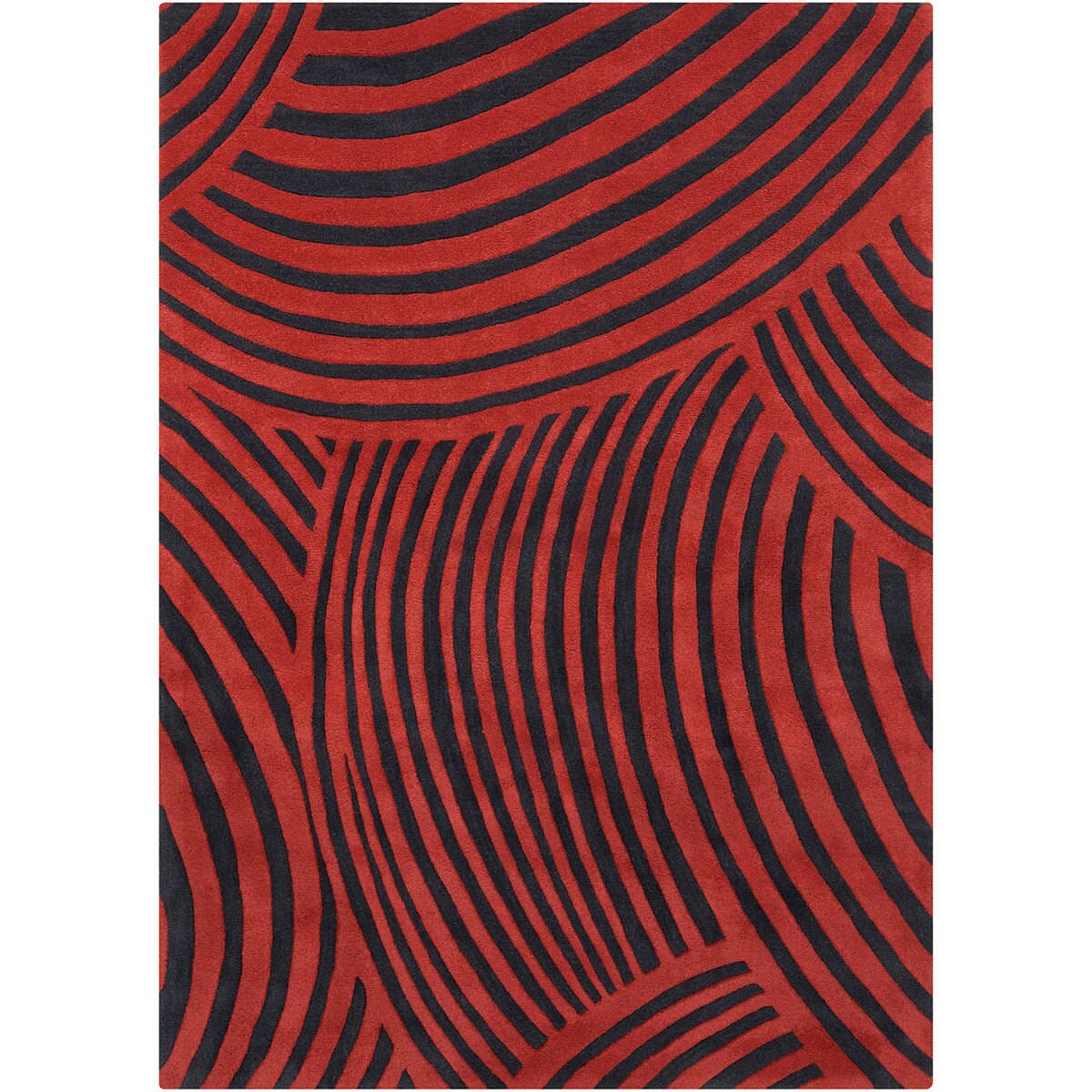 Chandra Int Int-30073 Black / Red Geometric Area Rug