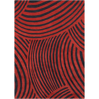 Chandra Int Int-30073 Black / Red Geometric Area Rug