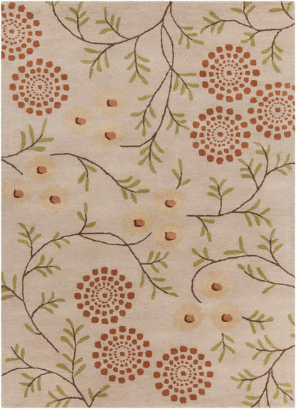 Chandra Int Int-30084 Orange / Brown / Green / Cream Area Rug