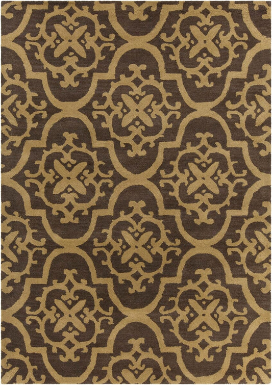 Chandra Int Int-30091 Tan / Brown Damask Area Rug