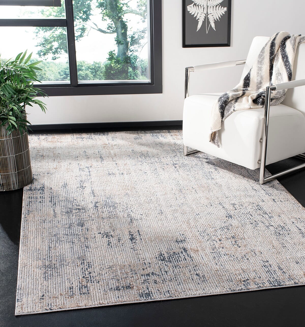 Safavieh Invista Inv437A Cream / Charcoal Organic / Abstract Area Rug