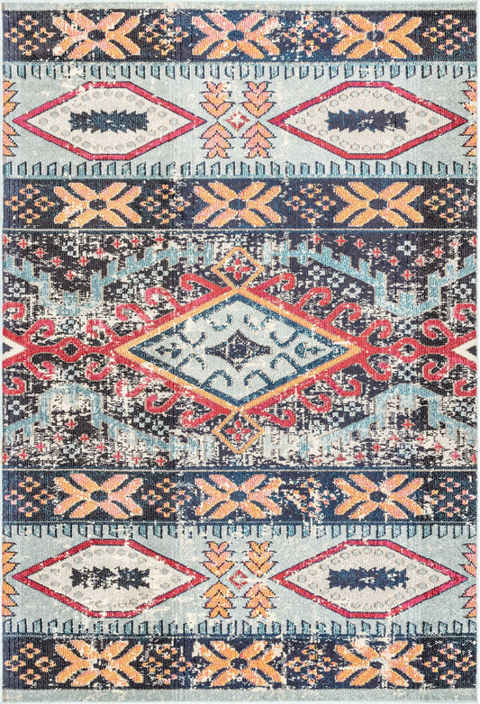 Nuloom Kamila Bohemian Southwestern Nka2272A Blue Area Rug