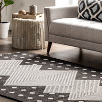 Nuloom Maci Hand Tuftedwool Nma2706A Black Area Rug