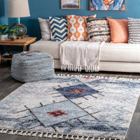 Nuloom Nebi Barbed Totem Nne2167A Blue Area Rug