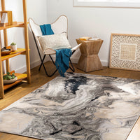 Surya Impulse Ips-2300 Taupe, Beige, Black, Charcoal Area Rug