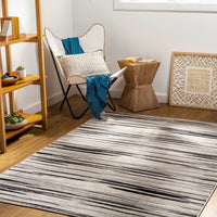 Surya Impulse Ips-2303 Black, Charcoal, Taupe, Light Gray Area Rug