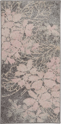 Nourison Tranquil Tra08 Grey / Pink Floral / Country Area Rug
