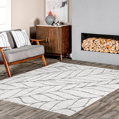 Nuloom Boyce Leaves Nbo1500C Light Gray Area Rug