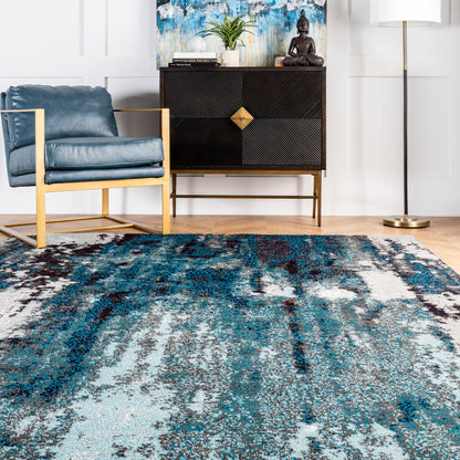 Nuloom Abstract Haydee Nab1680A Blue Area Rug