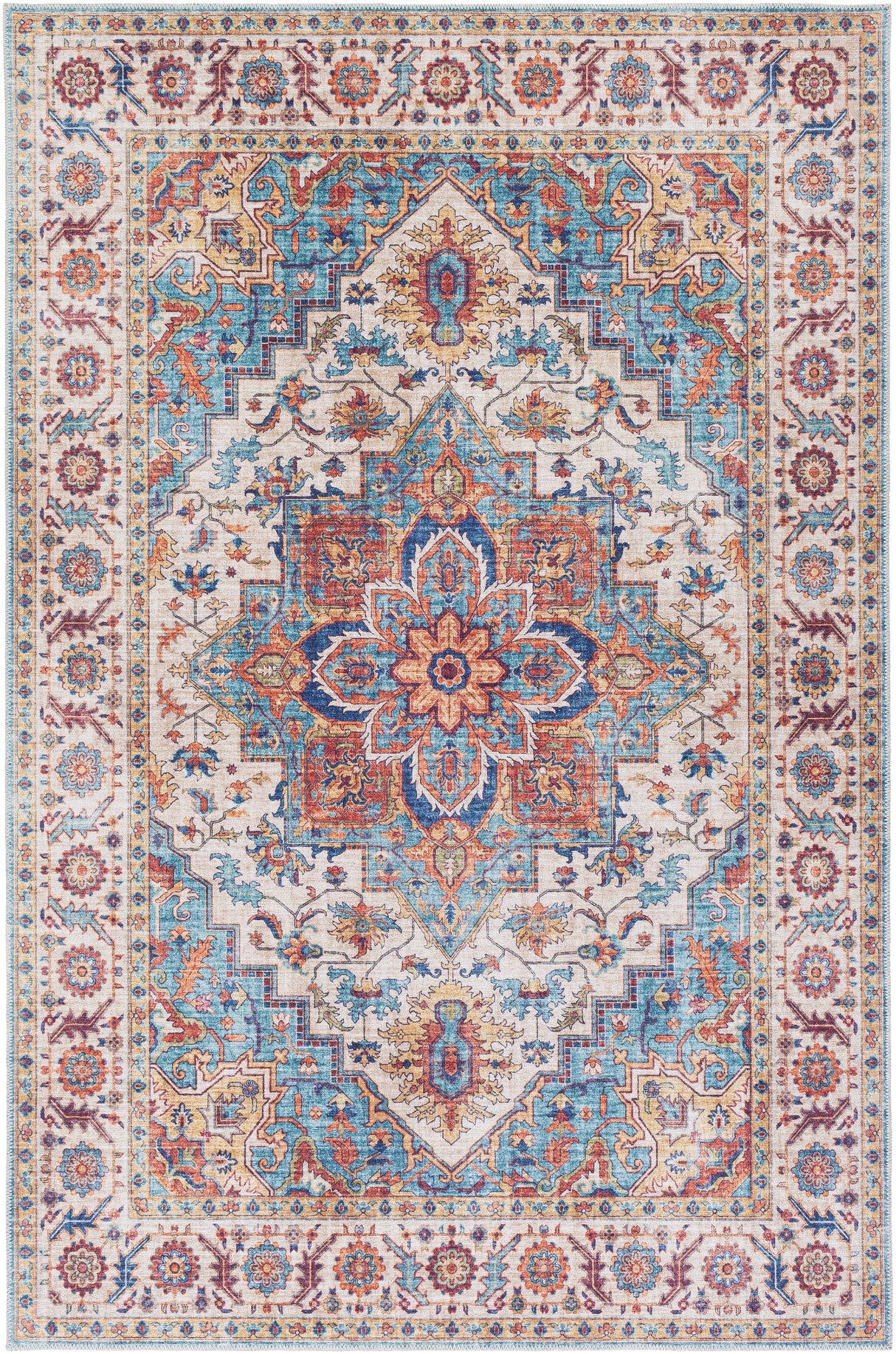 Surya Iris Irs-2301 Navy, Ice Blue, Ivory, Bright Yellow Rugs.