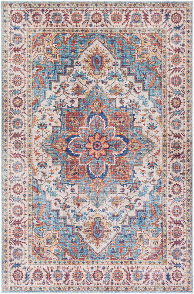Surya Iris Irs-2301 Navy, Ice Blue, Ivory, Bright Yellow Rugs.