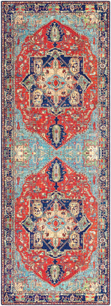 Surya Iris Irs-2308 Bright Red, Burnt Orange, Navy, Ice Blue Rugs.