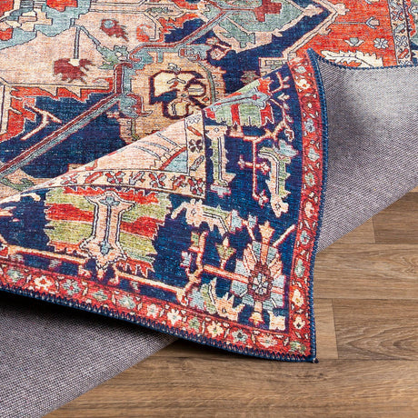 Surya Iris Irs-2308 Bright Red, Burnt Orange, Navy, Ice Blue Rugs.