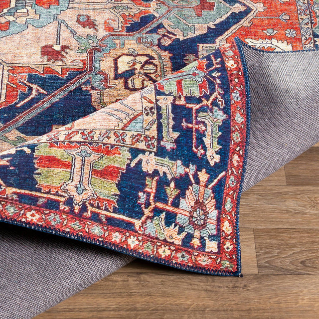 Surya Iris Irs-2308 Bright Red, Burnt Orange, Navy, Ice Blue Rugs.
