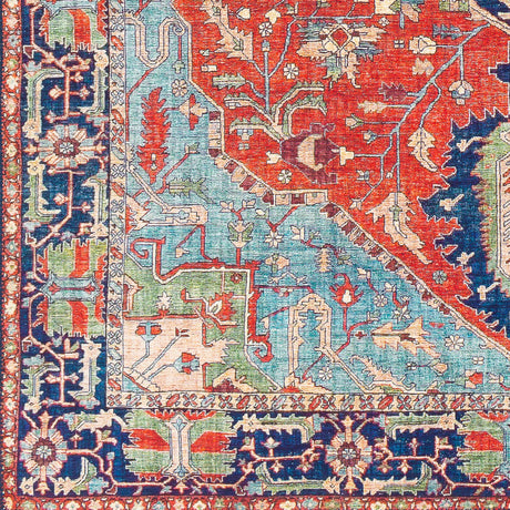 Surya Iris Irs-2308 Bright Red, Burnt Orange, Navy, Ice Blue Rugs.