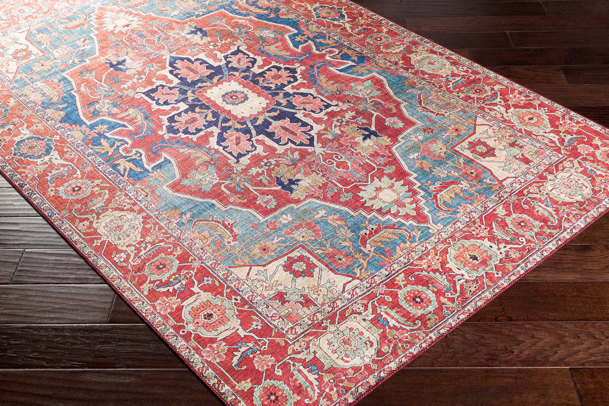Surya Iris Irs-2309 Burnt Orange, Bright Red, Ice Blue, Navy Rugs.