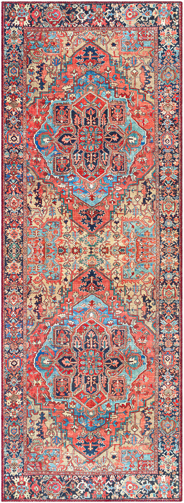 Surya Iris Irs-2310 Bright Red, Navy, Wheat, Ice Blue Rugs.