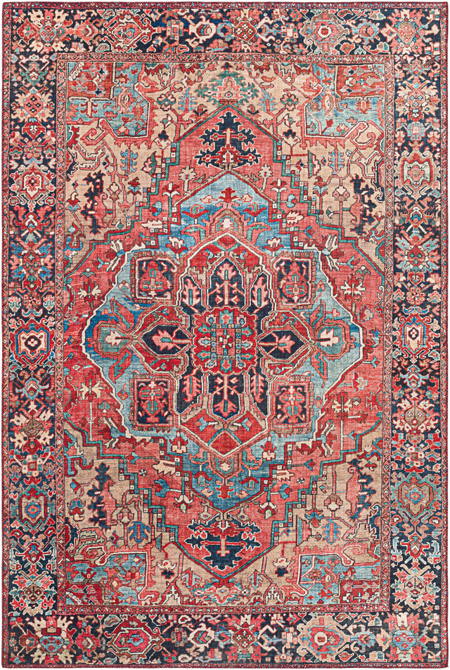 Surya Iris Irs-2310 Bright Red, Navy, Wheat, Ice Blue Rugs.