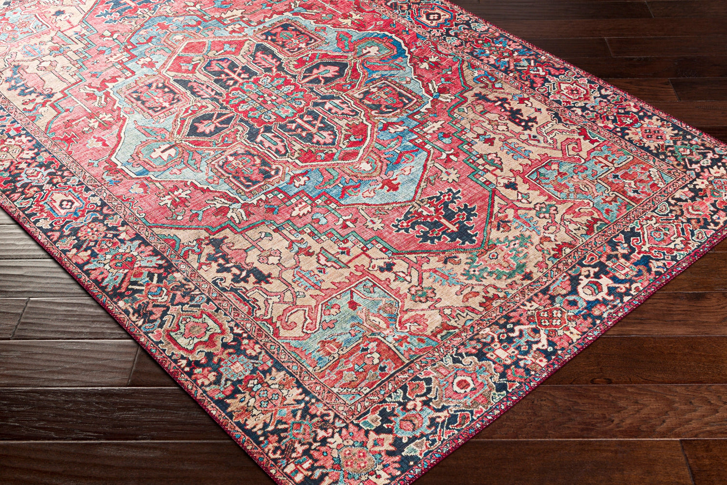 Surya Iris Irs-2310 Bright Red, Navy, Wheat, Ice Blue Rugs.