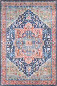 Surya Iris Irs-2312 Navy, Peach, Grass Green, Coral Area Rug