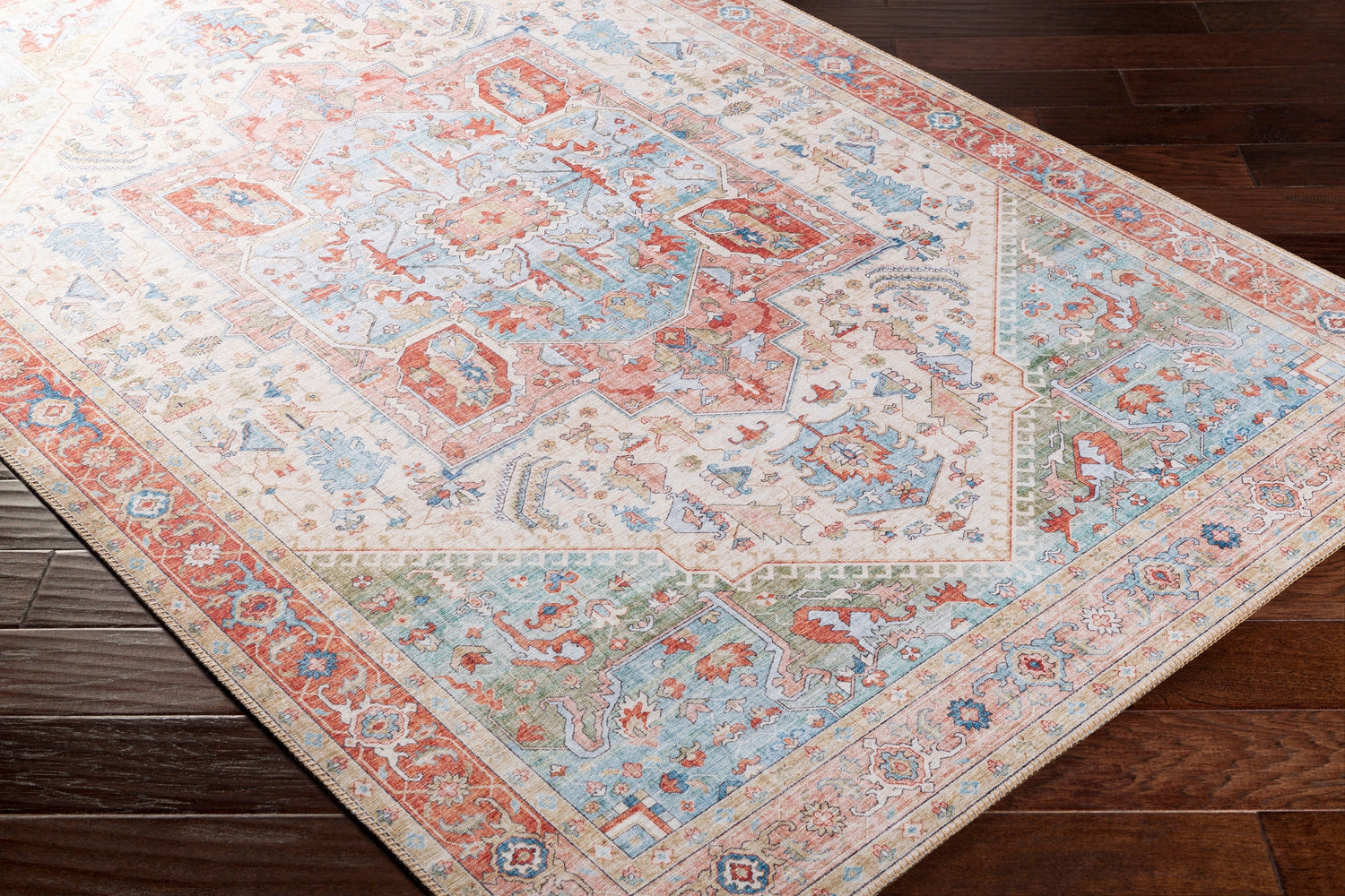 Surya Iris Irs-2314 Beige, Grass Green, Emerald, Denim Rugs.