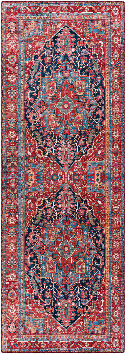 Surya Iris Irs-2316 Navy, Denim, Bright Red, Grass Green Area Rug